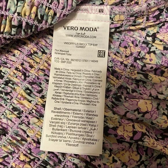 Floral Soffy Peplum Blouse Vero Moda  Sz M  NWT - Picture 11 of 11